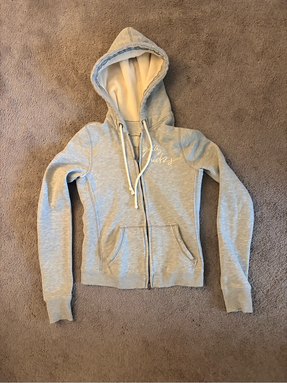 Gilly Hicks Woman Gray Zip-Up Hoody